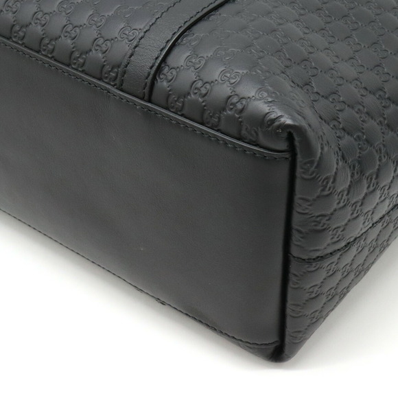 Gucci Micro Guccisima Tote Bag Shoulder Bag Leather Black Gold - Picture 4 of 9